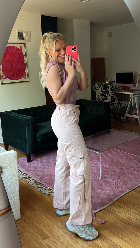 The Izzie Cargo Pant // Pink